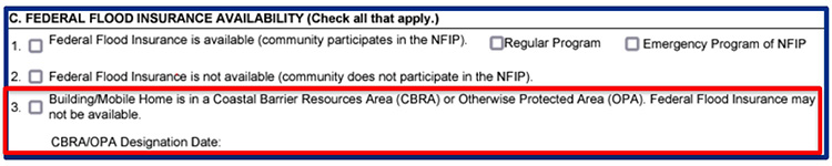 Federal Flood Insurance Availability Table